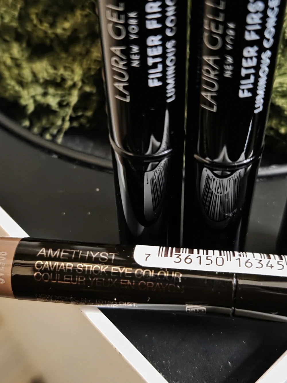 Laura Geller Filter First Luminous Concealer x2 + Laura Mercier Caviar Stick Eye